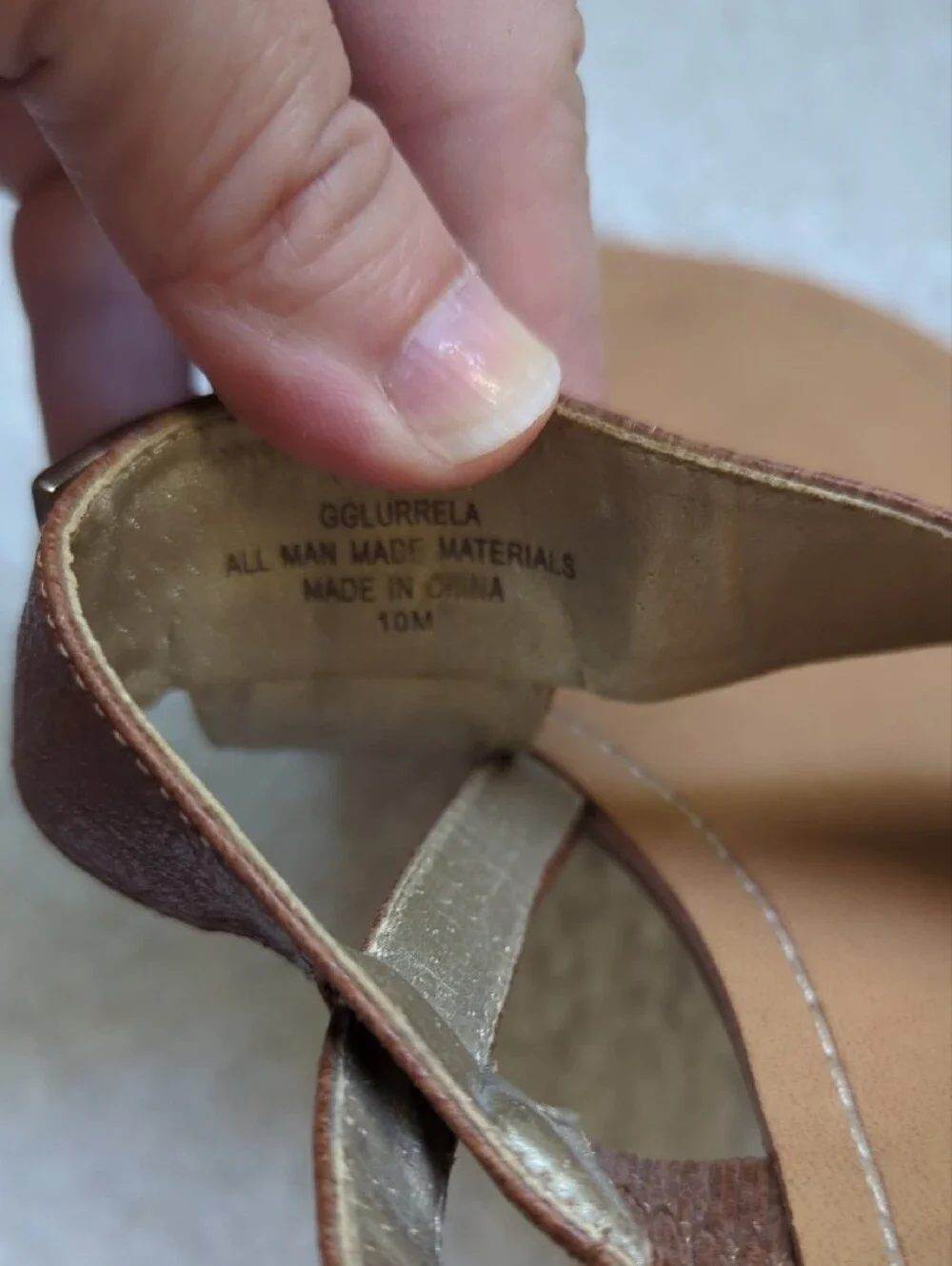 G by Guess Brown and Black T-Strap Sandals with G Hardware